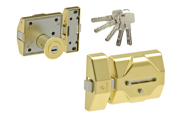 CERROJO 7930RSS SILENCIOSO, CILINDRO Ø 30X52MM 83X95MM LATONADO