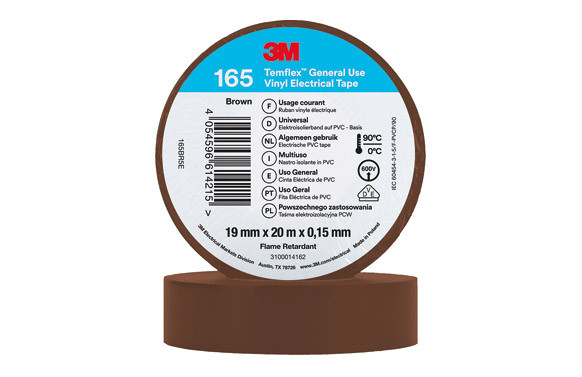 CINTA AISL. 3M 20MT X 19MM TEMFLEX 1500 PVC MARRON 3M COLOR MARRON