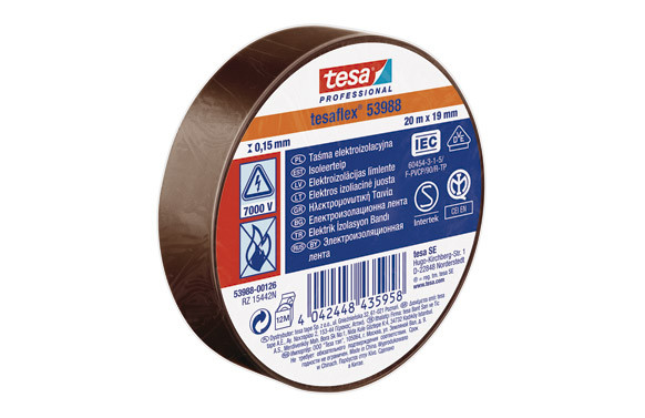 CINTA AISL. 20MT X 19MM CERTIFICADA PVC MARRON TESAFLEX 5398 
