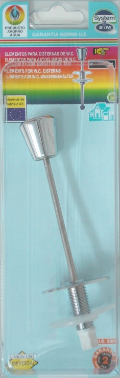 TIRADOR DESCARGA WC TANQUE BAJO 114 MM CROMO RECTO