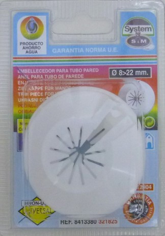 EMBELLECEDOR TUBO CALEF SIMPLE ABS BL 8-22MM