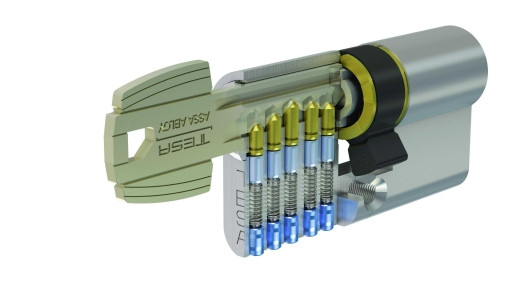 CILINDRO TE5 LEVA CORTA 30-50 NIQUEL, 3 LLAVES