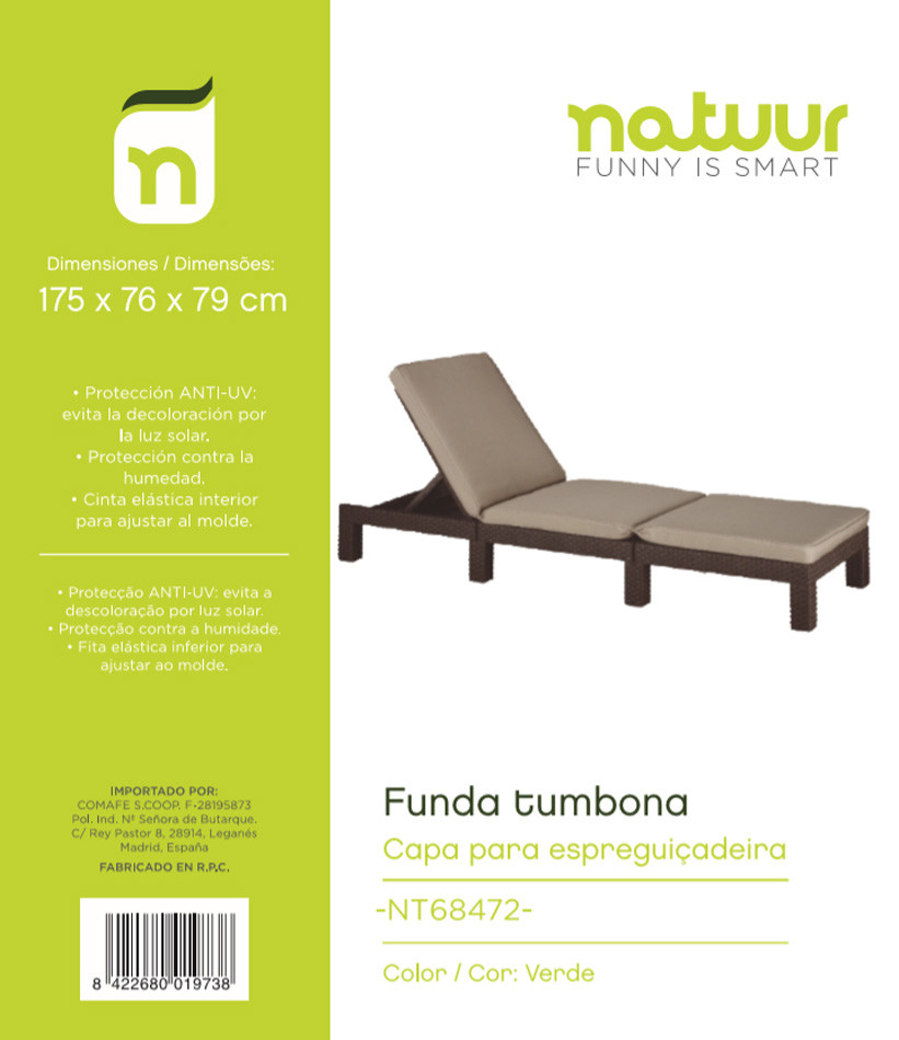 FUNDA PROT 175X76X79CM TUMBONA NATUUR PVC VER NT68472 