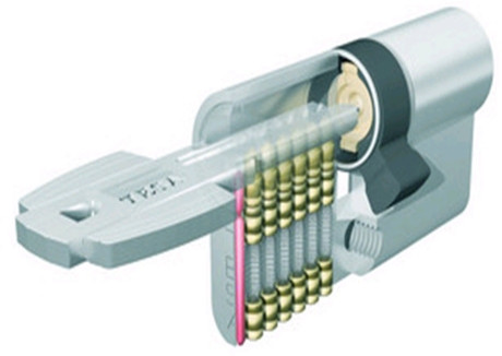 CILINDRO T60 LEVA LARGA 40-50 LATON, 5 LLAVES