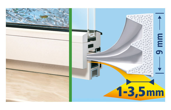 TESAMOLL CAUCHO PERFIL E 25M X 9MM BLANCO
