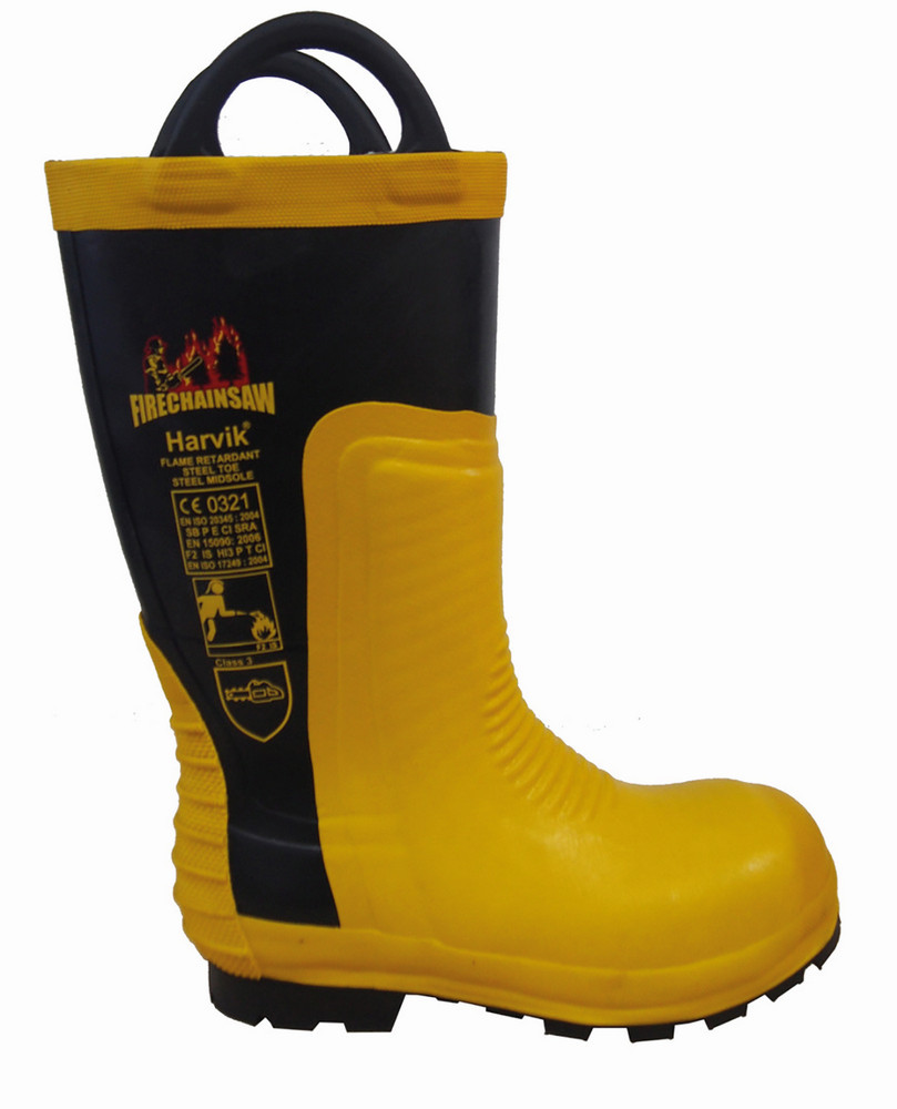 BOTA SEGURIDAD BOMBERO DIELECTRICA Y MOTOSIERRA CAUCHO PU/PL MET TALLA 38