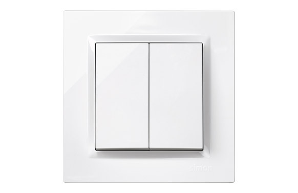 INTERRUPTOR CONMUTADOR DOBLE BLANCO SERIE 10
