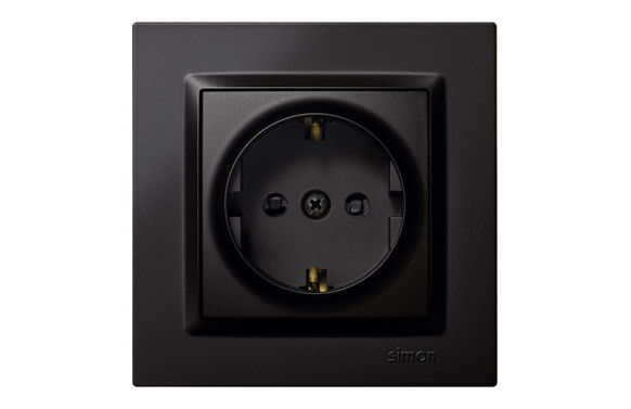 BASE ENCHUFE SCHUKO TT EMPOTRAR NEGRO SERIE 10