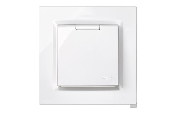 BASE ENCHUFE MONOBLOC IP44 SCHUKO TT BLANCO SERIE 10