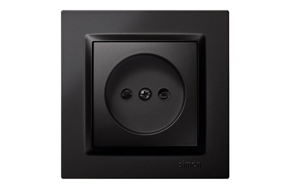 BASE ENCHUFE SIN TT EMPOTRAR NEGRO SERIE 10