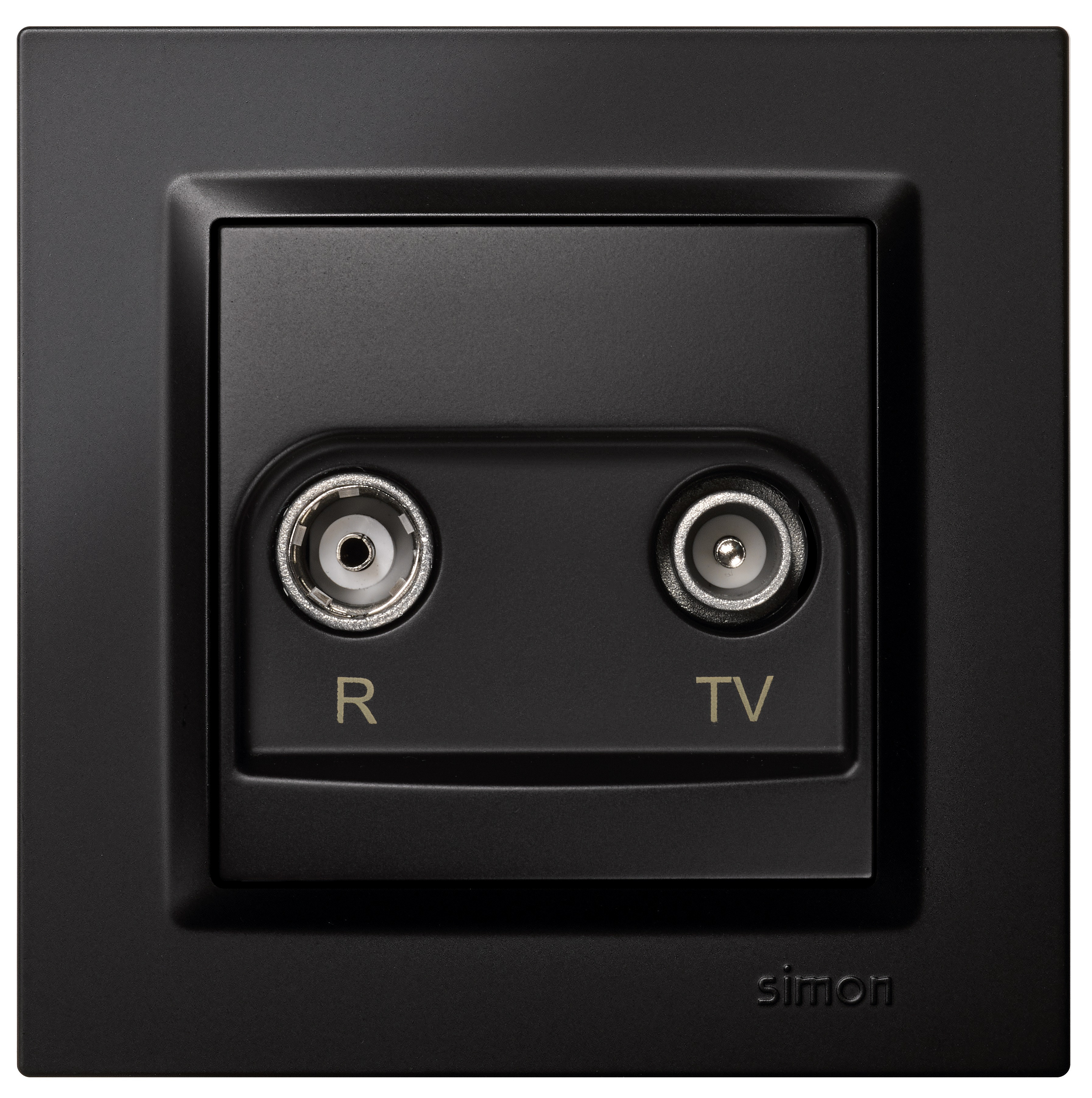BASE ANTENA 2 TOMAS EMPOTRAR INTERMEDIA NEGRO SERIE 10