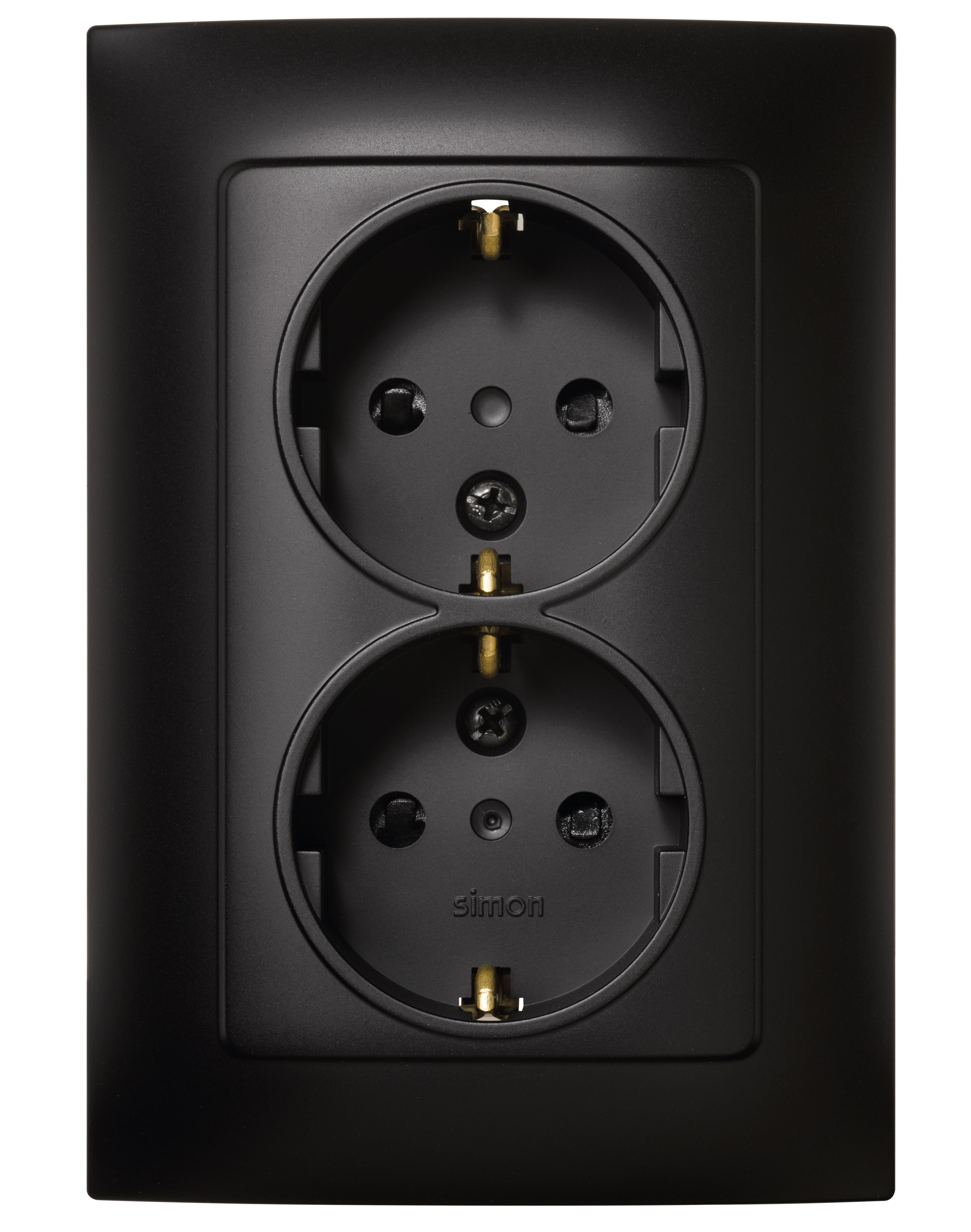 BASE ENCHUFE DOBLE SCHUKO TT EMPOTRAR NEGRO SERIE 10