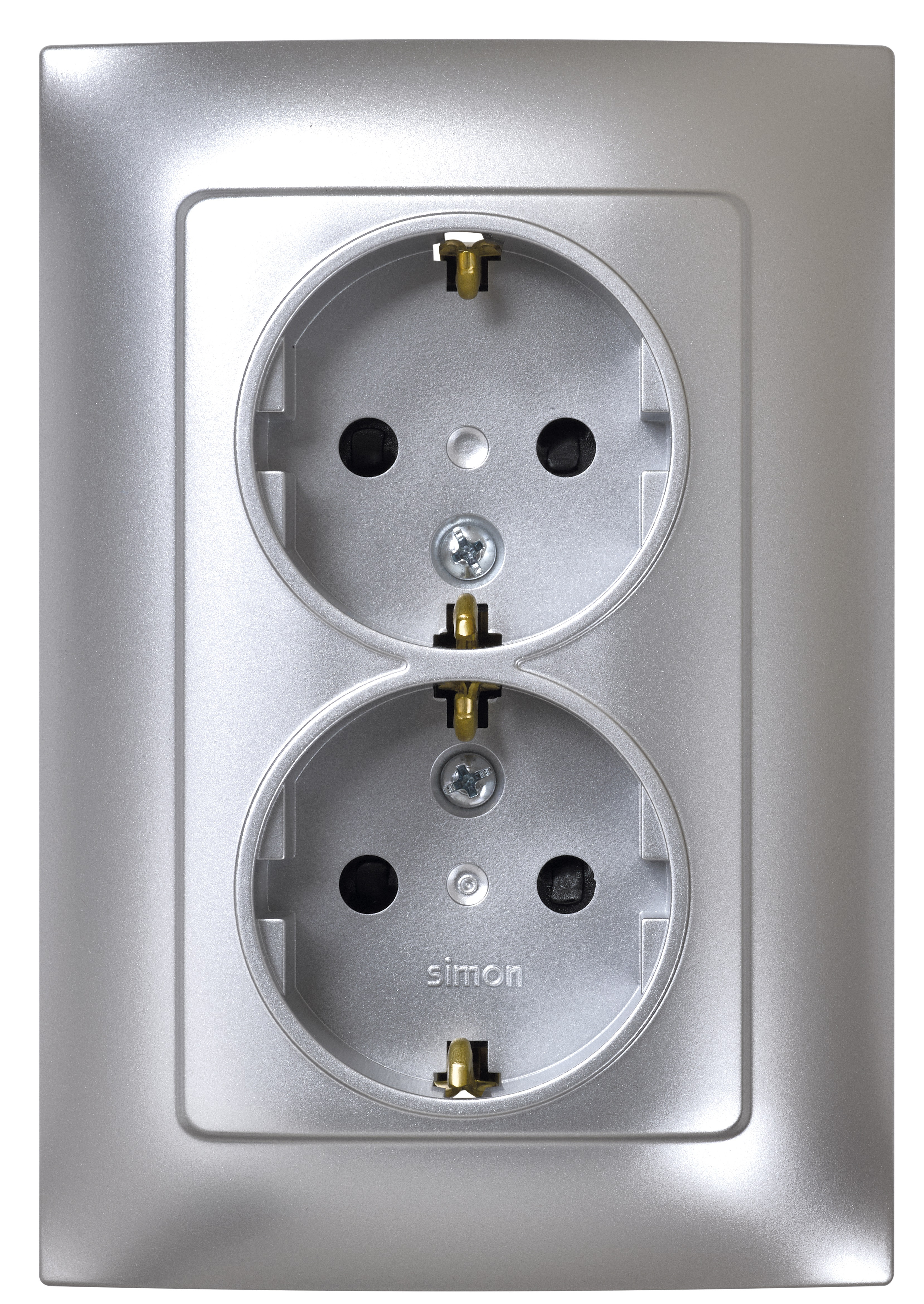 BASE ENCHUFE DOBLE SCHUKO TT EMPOTRAR ALUMINIO SERIE 10
