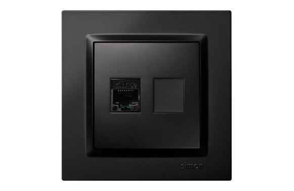 BASE ETHERNET RJ45 CAT.5E EMPOTRAR NEGRO SERIE 10