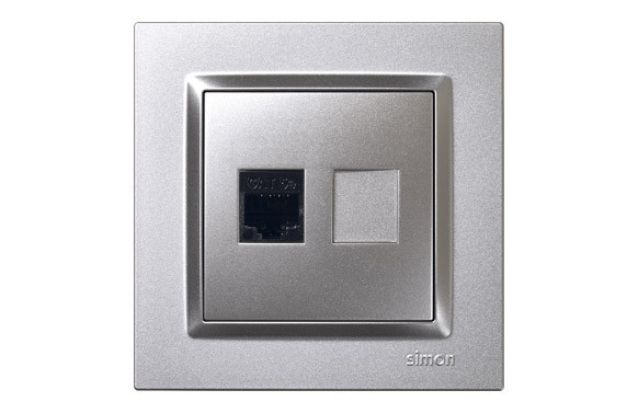 BASE ETHERNET RJ45 CAT.5E EMPOTRAR ALUMINIO SERIE 10