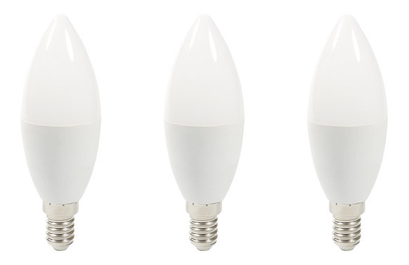 BOMBILLA IUMIN VELA LED 3 UNID C37 E14 7W 800LM 6500K