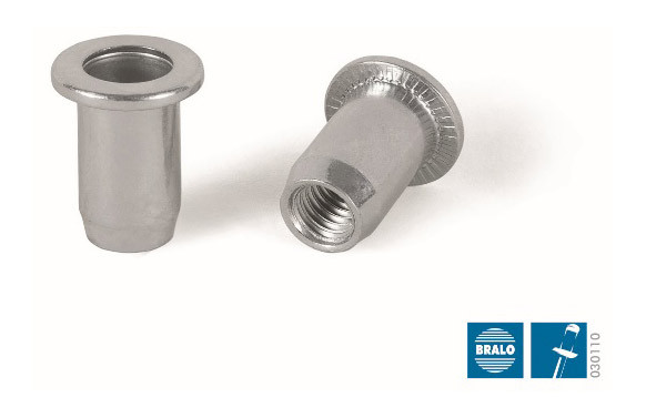 TUERCA LISA ANCHA CON ESTRIAS M8 45 UDS