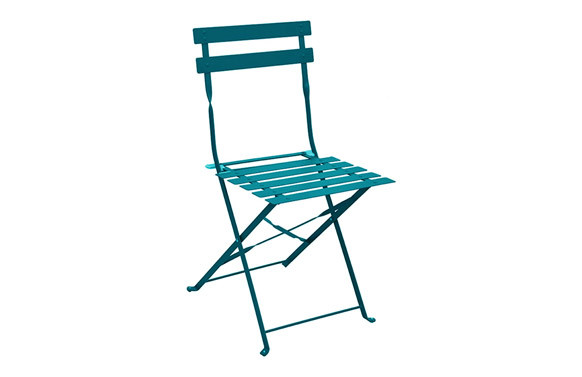 SILLA PLEGABLE ACERO TURQUESA