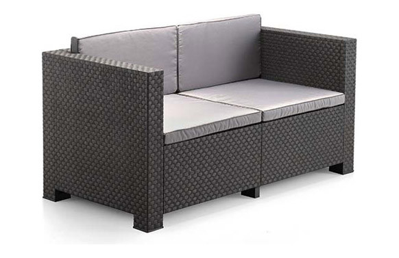 SOFA 2 PLAZAS RATAN RESINA DIVA GRAFITO