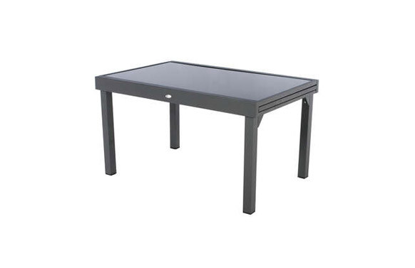 MESA ALUMINIO CRISTAL EXTENSIBLE 135-270 X 90 CM