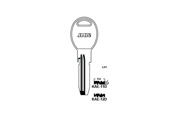LLAVE CILINDRO EN BRUTO FAC KAE-12D PARA CERROJO 546 ACORAZADO-CILINDRO RK