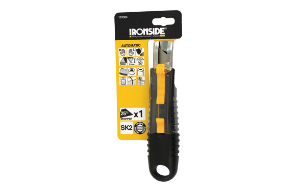 CUTTER AUTORETRACTIL SEMIAUTOMATICO CUCHILLA TRAPEZOIDAL 60 MM SK2