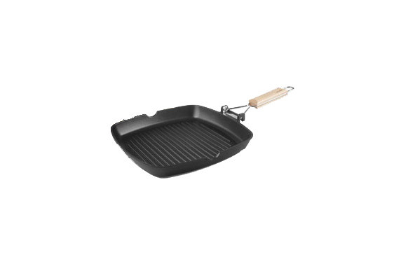 GRILL ONDULADO ALUMINIO FUNDIDO ASA ABATIBLE LIF 28 CM INDUCCION