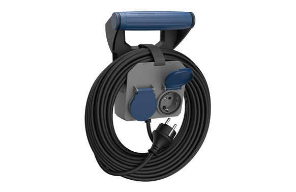 PROLONGADOR EXPERT DE PARED 2TOMAS IP44 10 M. CABLE 3X1,5 MM2