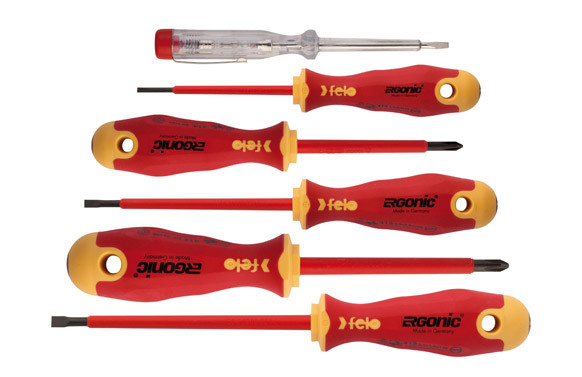 DESTORNILLADORES AISLADOS 1000 V ERGONIC JUEGO 5 PZS +BUSCAPOLOS