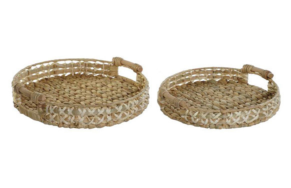 BANDEJA FIBRA NATURAL SET 2 UDS 41 X 40 X 9 CM