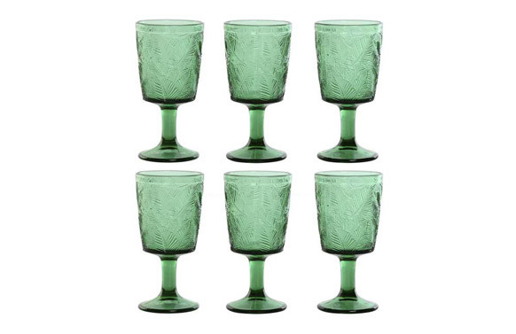 COPA RUSTICA GRABADO HOJAS 28,5 CL VERDE
