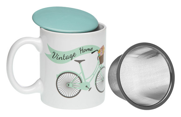 TAZA INFUSION CERAMICA CON TAPA CICLO VERDE