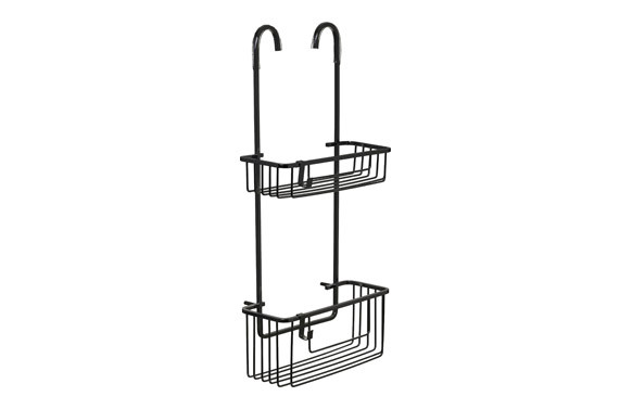 CESTILLO CON COLGADOR PARA GRIFO 2 ALTURAS ALUMINIO NEGRO