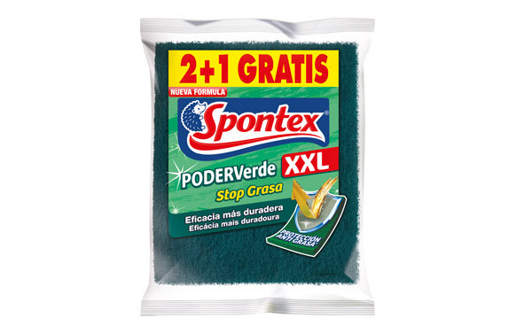 ESTROPAJO FIBRA VERDE (2+1 UDS) XXL