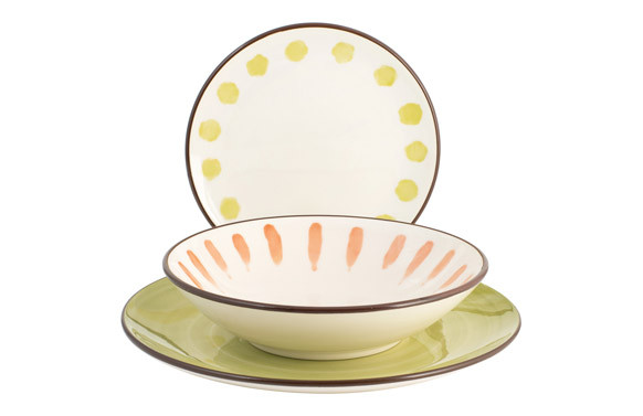 VAJILLA 18 PZAS STONWARE PAINT H&H