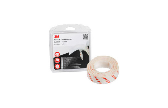 CINTA UNION DESMONTABLE HOOK & LOOP SJ352B 1,25MX25MMX4,4MM BLANCO