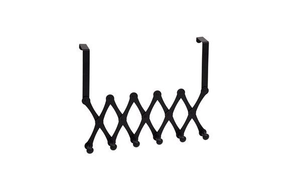 PERCHA PUERTA EXTENSIBLE 51 CM NEGRO MATE