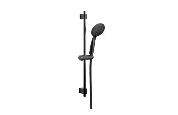 SET BARRA DUCHA YOUNG LINE ACERO INOX NEGRO MATE 66 CM