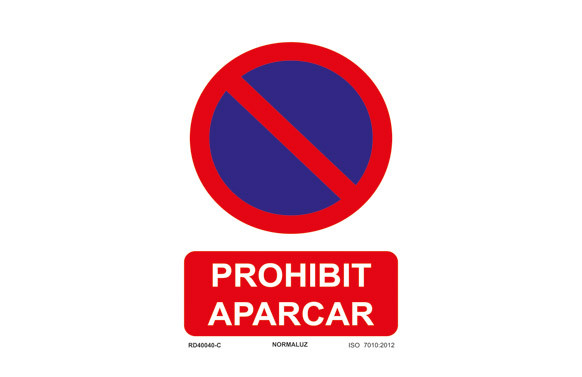 SEÑAL PROHIBIT APARCAR PVC 0,7MM CLASE B VISION 10M
