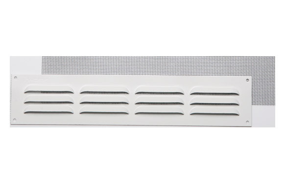 REJILLA SIN BORDE LACADO BLANCO 0,8 5 X 25 CM CON GANCHO MOSQUITERA