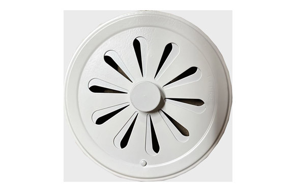 REJILLA EMPOTRABLE A TUBO Ø14CM A Ø12CM BLANCO REGULACION AIRE 0 - 26 CM²
