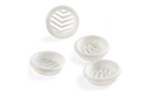 KIT 4 REJILLAS EMPOTRAR D-4CM ABS BLANCO 