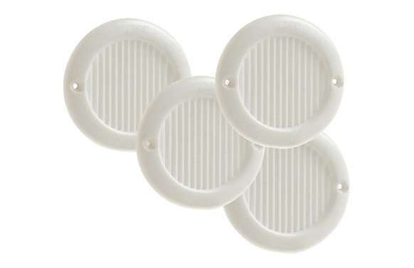 KIT 4 REJILLAS ATORNILLAR D-6,4CM ABS BLANCO 