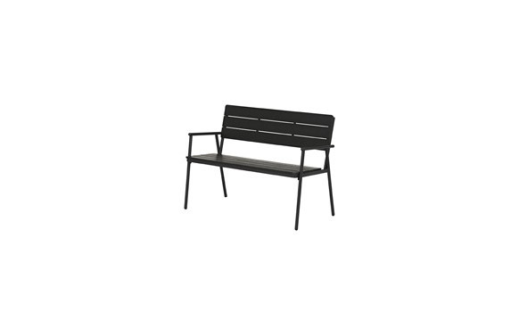 BANCO JARDIN METALICO POLYWOOD NEGRO 116 X 85 X 58 CM