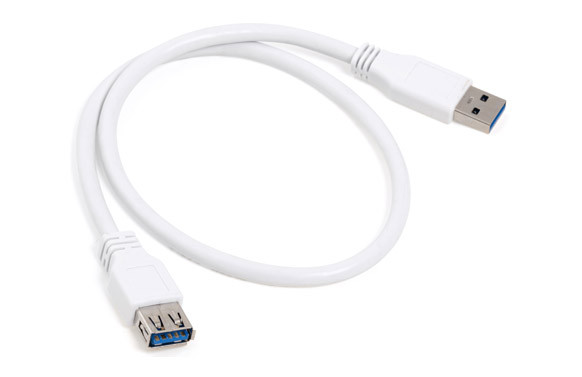 CABLE USB A/ USB A MACHO/HEMBRA 0,5M BLANCO 