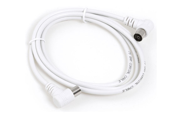 CABLE ANTENA CONECTORES ACODADOS 1,5M BLANCO 