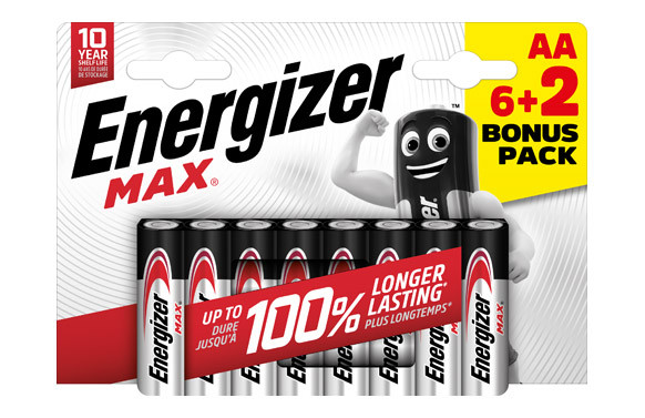 PILA ALCALINA MAX LR6 AA PACK 6+2 