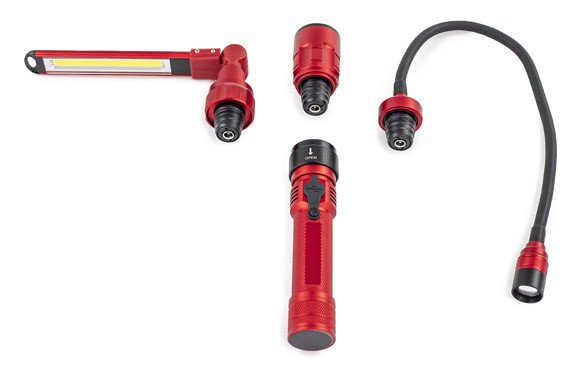 LINTERNA LED PORTATIL 3 CABEZALES INTERCAMBIABLES 