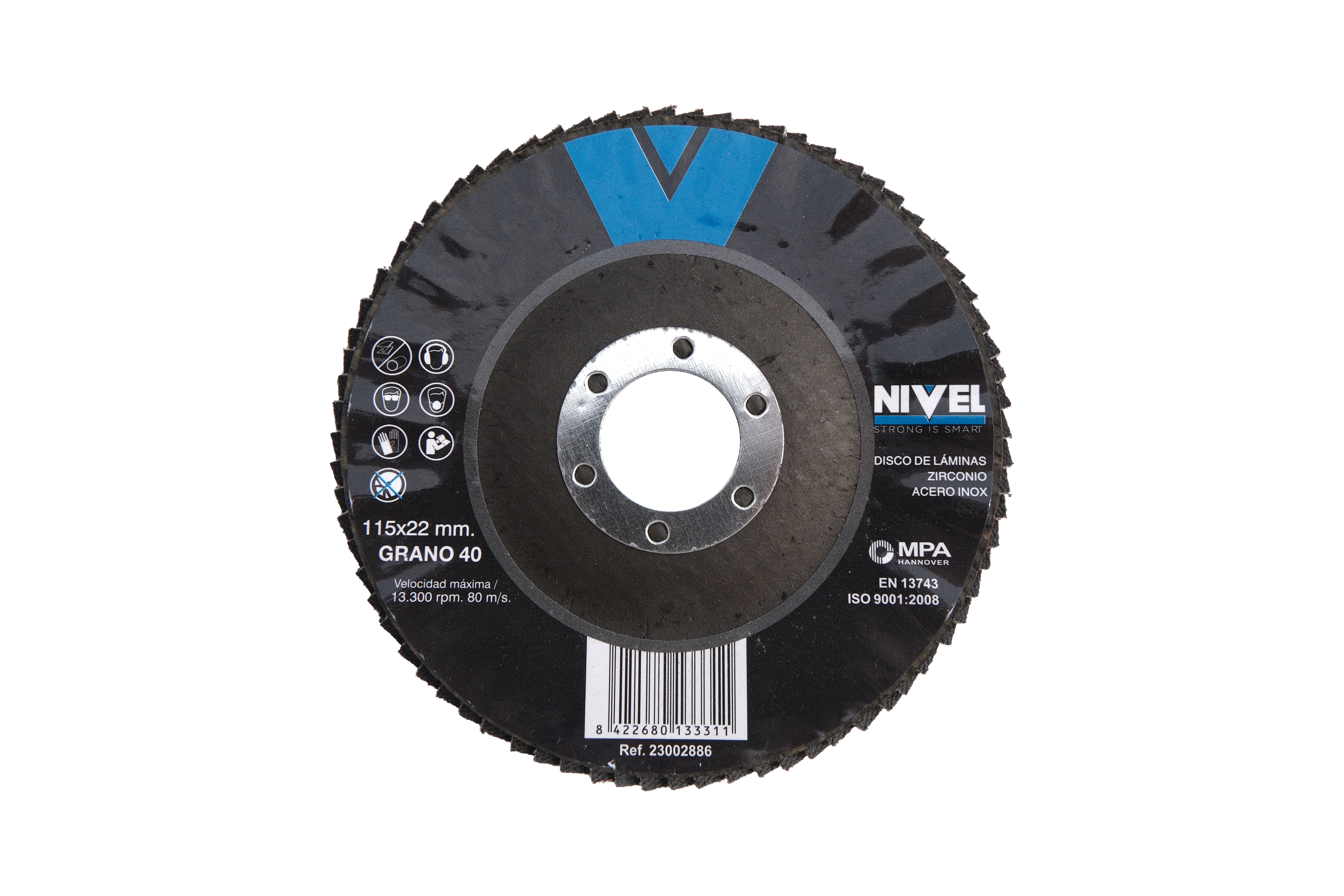 DISCO LAMINAS ZIRCONIO Ø115X1X22,23MM GRANO 40