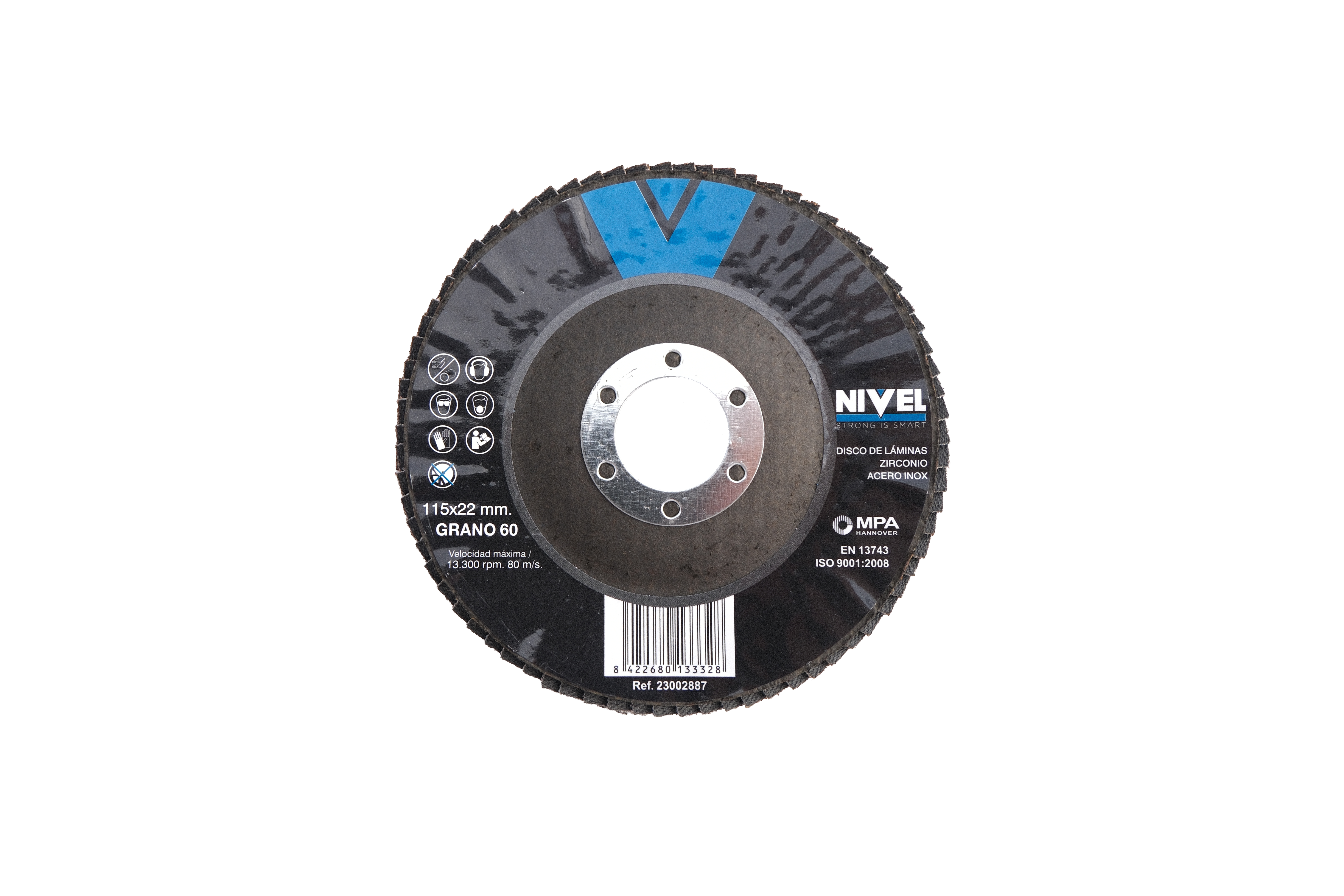 DISCO LAMINAS ZIRCONIO Ø115X1X22,23MM GRANO 60